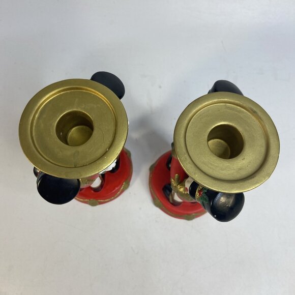 Partylite Christmas Candle Holders Toy Soldier Nutcrackers Holiday Pair Vtg 6 in - Picture 7 of 9